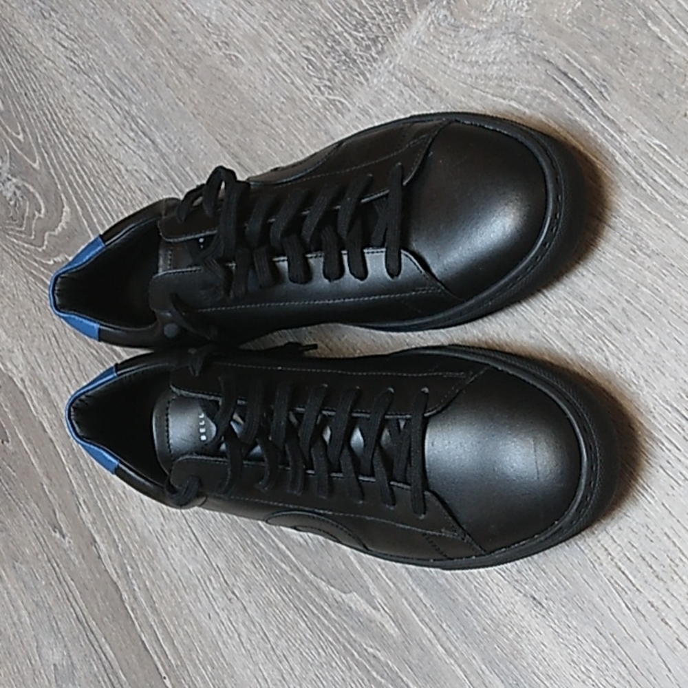 Black Leather Lace Up Leather Sneakera by Oliver Cabell